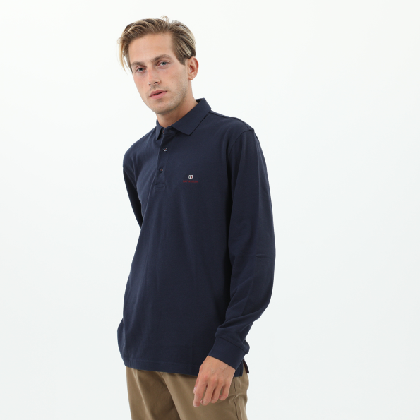Ανδρική polo μπλούζα NAVY & GREEN μπλε Ανδρικά