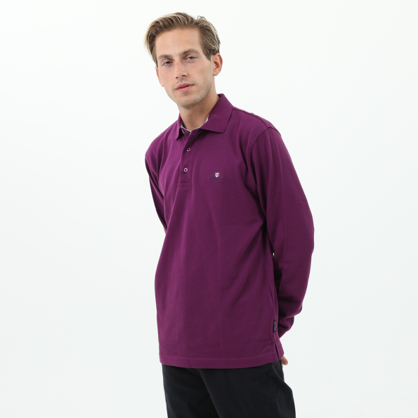 Ανδρική polo μπλούζα NAVY & GREEN μωβ Ανδρικά