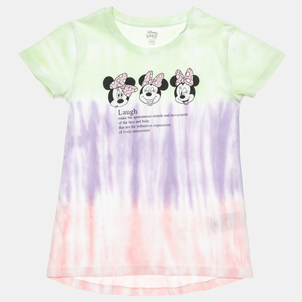Παιδική μπλούζα tie dye Disney Minnie Mouse πράσινη ροζ