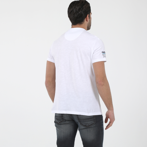 Ανδρικό t-shirt NAVY & GREEN λευκό Ανδρικά