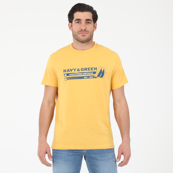 Ανδρικό t-shirt NAVY & GREEN κίτρινο