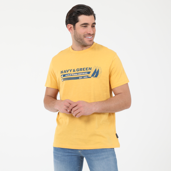 Ανδρικό t-shirt NAVY & GREEN κίτρινο Ανδρικά