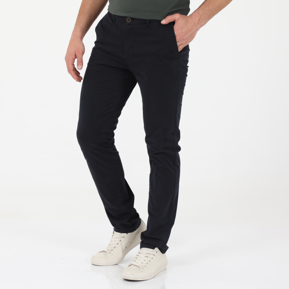 Ανδρικό chino παντελόνι NAVY & GREEN MODERN FIT ναυτικό μπλε