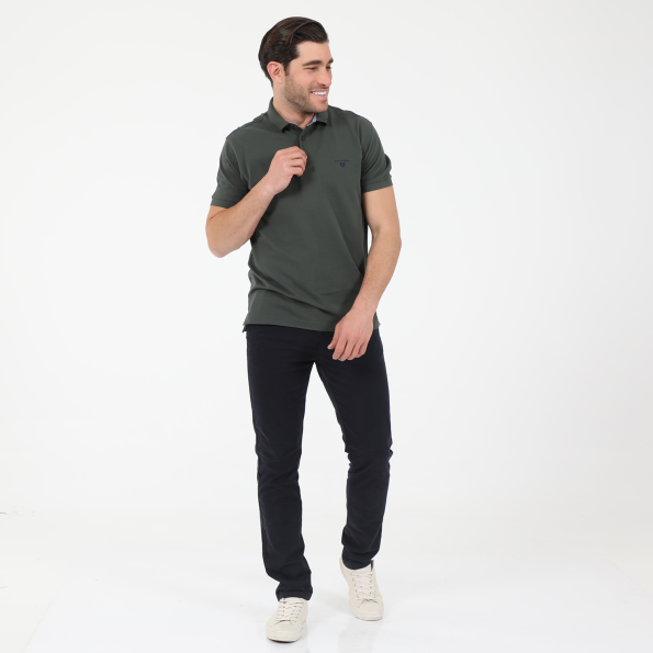Ανδρικό chino παντελόνι NAVY & GREEN MODERN FIT ναυτικό μπλε