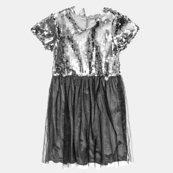 Παιδικό φόρεμα ALOUETTE ασημί