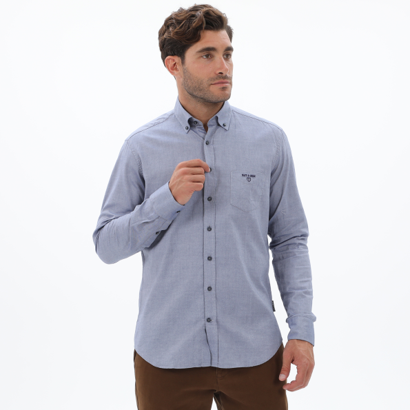 Ανδρικό πουκάμισο NAVY & GREEN COMFORT FIT μπλε