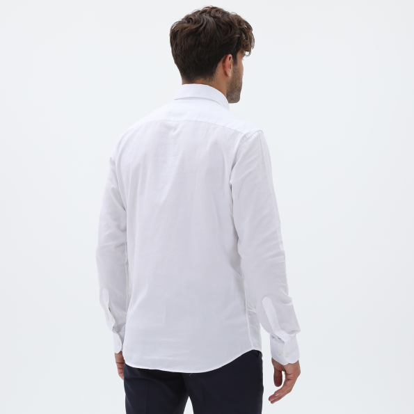 Ανδρικό πουκάμισο NAVY & GREEN COMFORT FIT λευκό Ανδρικά