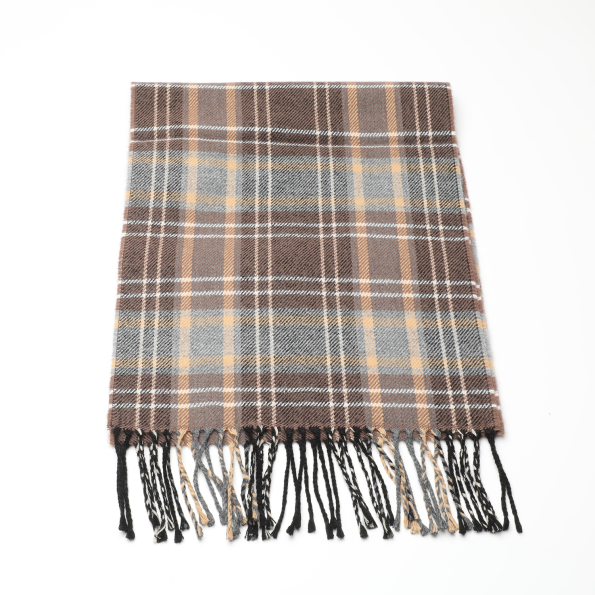 Ανδρικό κασκόλ NAVY & GREEN μπεζ γκρι καρό