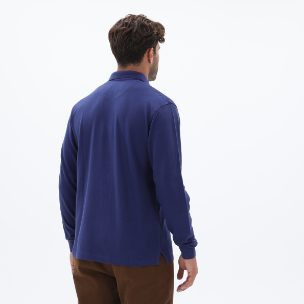 Ανδρική polo μπλούζα NAVY & GREEN CUSTOM FIT μπλε Ανδρικά