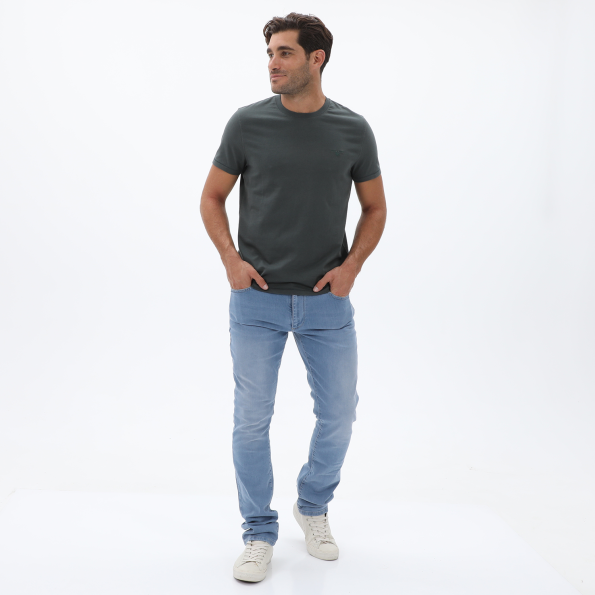 Ανδρικό jean παντελόνι NAVY & GREEN LOW WAIST μπλε ανοιχτό