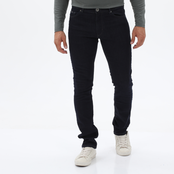 Ανδρικό jean παντελόνι NAVY & GREEN LOW WAIST σκούρο μπλε