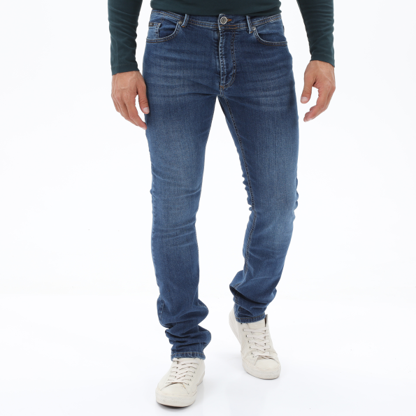 Ανδρικό jean παντελόνι NAVY & GREEN REGULAR WAIST μπλε
