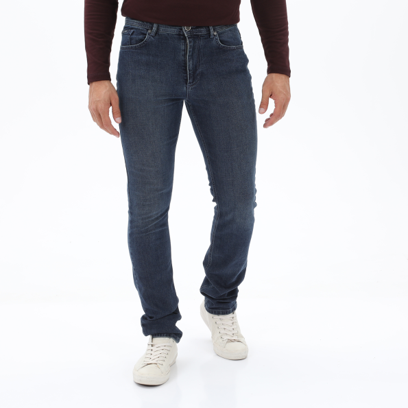 Ανδρικό jean παντελόνι NAVY & GREEN REGULAR WAIST μπλε