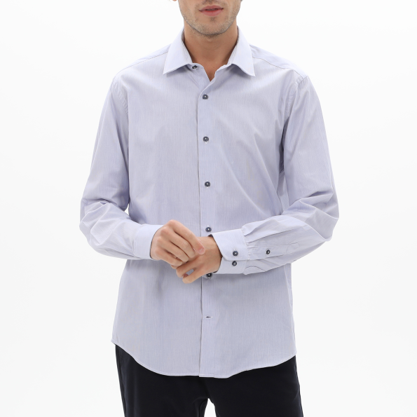 Ανδρικό πουκάμισο NAVY & GREEN COMFORT FIT γαλάζιο