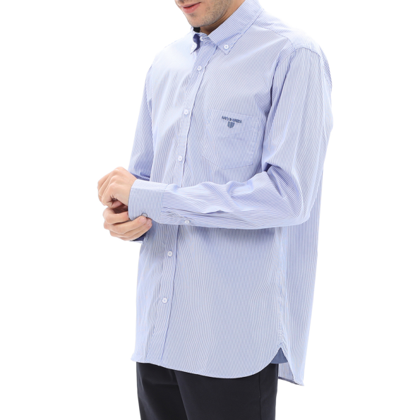Ανδρικό πουκάμισο NAVY & GREEN COMFORT FIT γαλάζιο λευκό ριγέ Ανδρικά