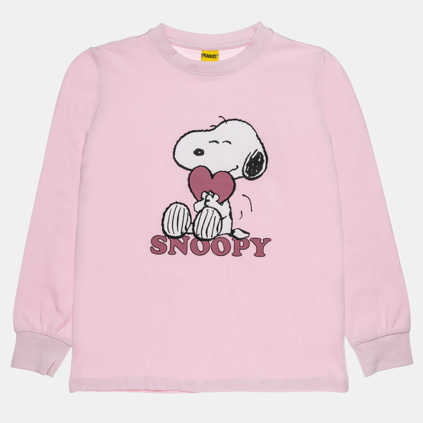 Παιδική πιτζάμα ALOUETTE Snoopy  ροζ  γκρι  Παιδικά