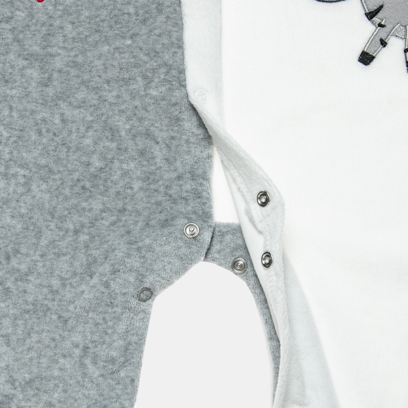 Βρεφικό φορμάκι βελουτέ ALOUETTE γκρι λευκό Παιδικά