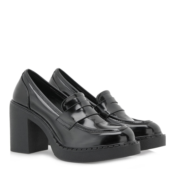 Γυναικεία ψηλά loafers EXE R154R5155 μαύρα Γυναικεία