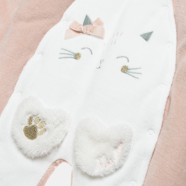 Βρεφική φόρμα εξόδου ALOUETTE Tender Comforts ροζ λευκό Παιδικά
