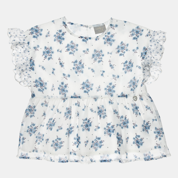 Παιδική μπλούζα ALOUETTE λευκή μπλε floral