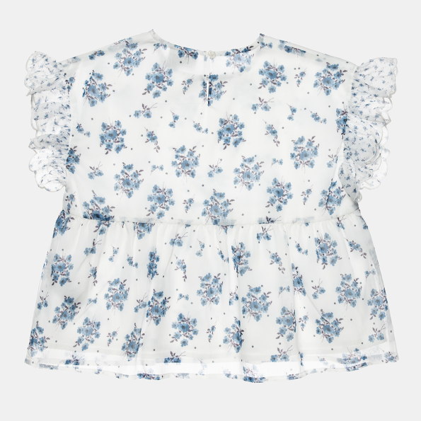 Παιδική μπλούζα ALOUETTE λευκή μπλε floral
