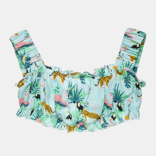 Παιδικό σετ από cropped top και σορτς ALOUETTE πράσινο