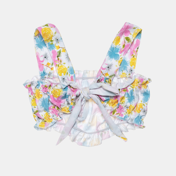 Παιδικό σετ από cropped top και τζιν σορτς ALOUETTE MOOVERS floral μπλε