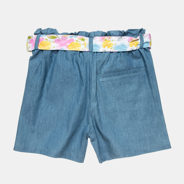 Παιδικό σετ από cropped top και τζιν σορτς ALOUETTE MOOVERS floral μπλε