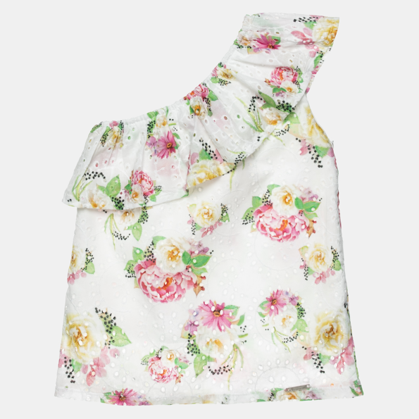 Παιδική μπλούζα ALOUETTE λευκή floral