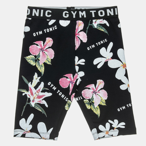 Παιδικό ποδηλατικό κολάν  ALOUETTE Gym Tonic μαύρο φλοράλ 