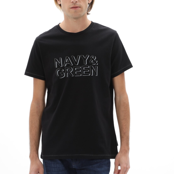 Ανδρικό t-shirt NAVY & GREEN μαύρο