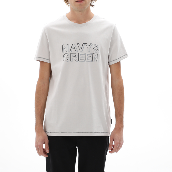 Ανδρικό t-shirt NAVY & GREEN λευκό