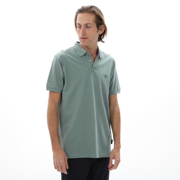 Ανδρική polo μπλούζα NAVY & GREEN πράσινη