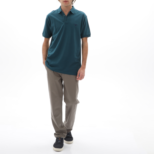 Ανδρική polo μπλούζα NAVY & GREEN πράσινη