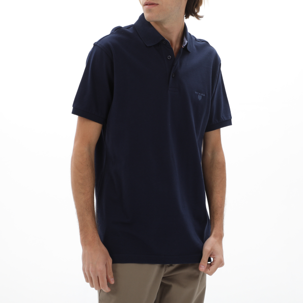 Ανδρική polo μπλούζα NAVY & GREEN σκούρο μπλε Ανδρικά