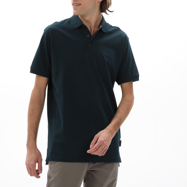 Ανδρική polo μπλούζα NAVY & GREEN πράσινο σκούρο