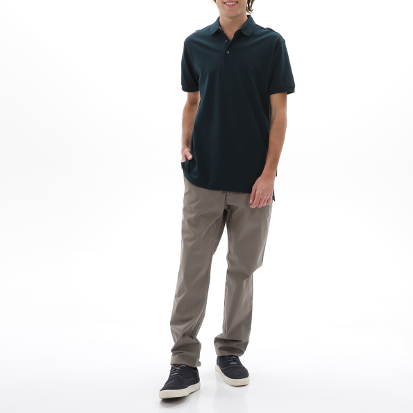 Ανδρική polo μπλούζα NAVY & GREEN πράσινο σκούρο