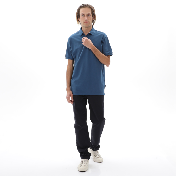 Ανδρική polo μπλούζα NAVY & GREEN μπλε Ανδρικά