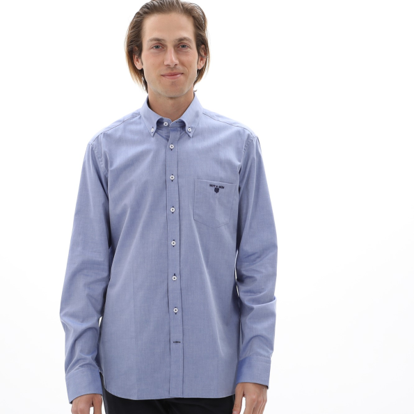 Ανδρικό πουκάμισο NAVY & GREEN COMFORT FIT μπλε