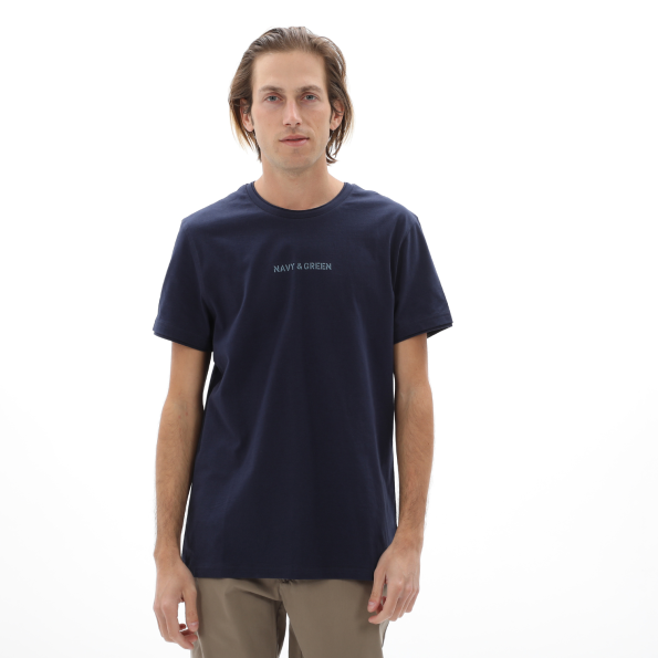 Ανδρικό t-shirt NAVY & GREEN μπλε σκούρο