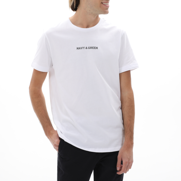 Ανδρικό t-shirt NAVY & GREEN λευκό