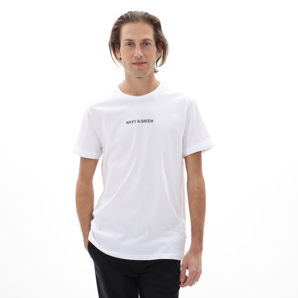 Ανδρικό t-shirt NAVY & GREEN λευκό
