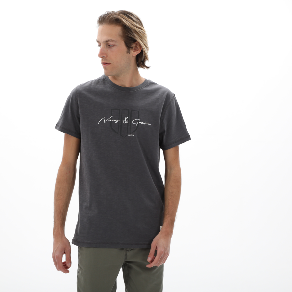 Ανδρικό t-shirt NAVY & GREEN ανθρακί Ανδρικά