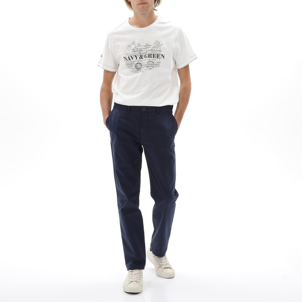 Ανδρικό chino παντελόνι NAVY & GREEN MODERN FIT μπλε σκούρο