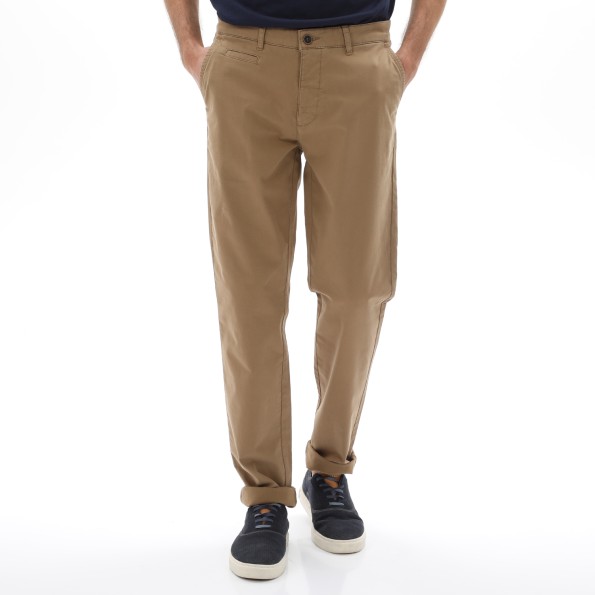 Ανδρικό chino παντελόνι NAVY & GREEN MODERN FIT καφέ