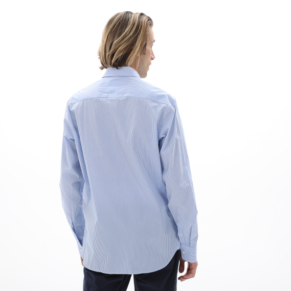 Ανδρικό πουκάμισο NAVY & GREEN COMFORT FIT γαλάζιο λευκό ριγέ Ανδρικά