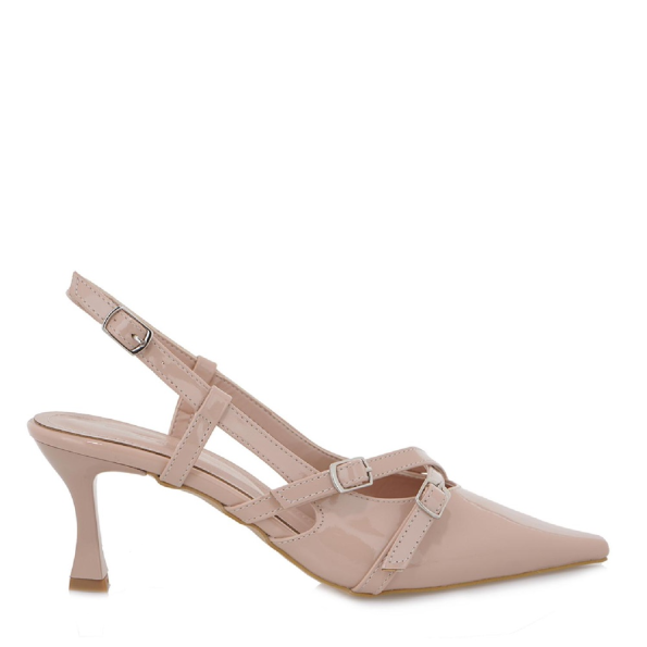 Γυναικείες γόβες slingback JK LONDON S428B1913 nude λουστρίνι