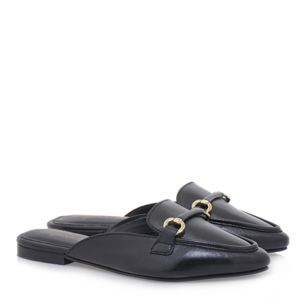 Γυναικεία flat mules GIOVANNI MORELLI S416G6221 μαύρα