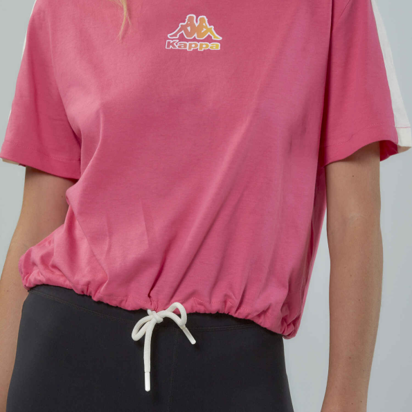 Γυναικείο cropped t-shirt KAPPA 1156520019 Logo Fleca ροζ