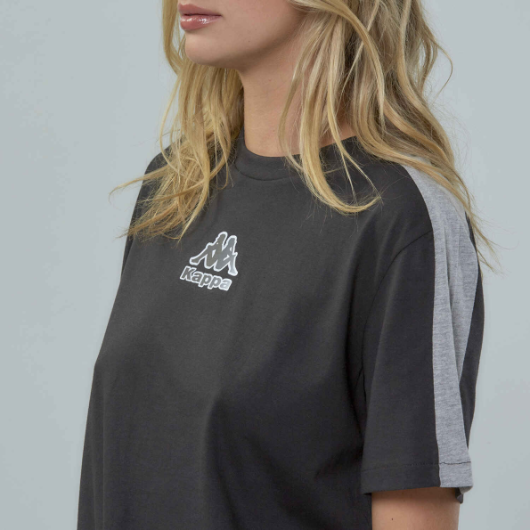 Γυναικείο cropped t-shirt KAPPA 1156520019 Logo Fleca μαύρο